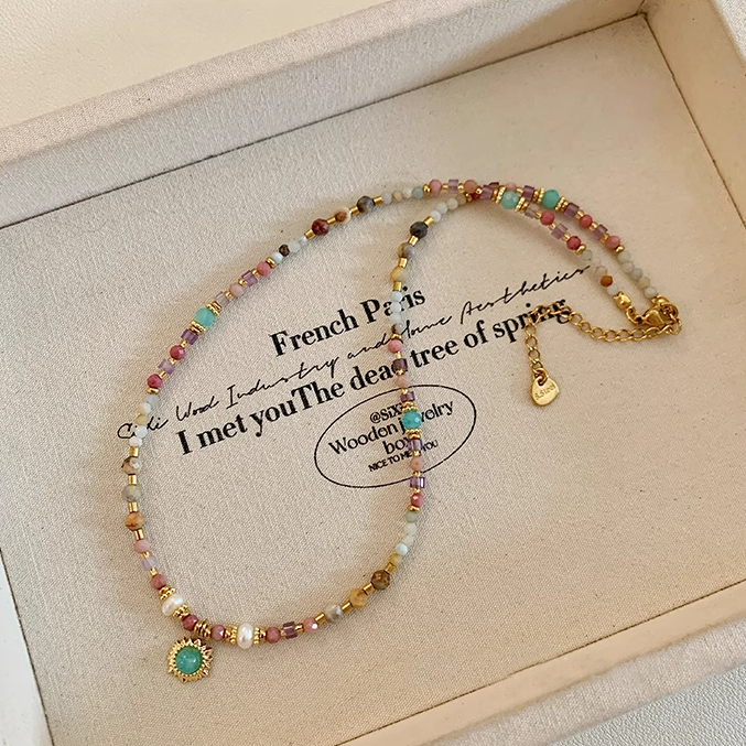 2025 Trendy Natural Stone & Pearl Necklace with Luxe Pendant for Women