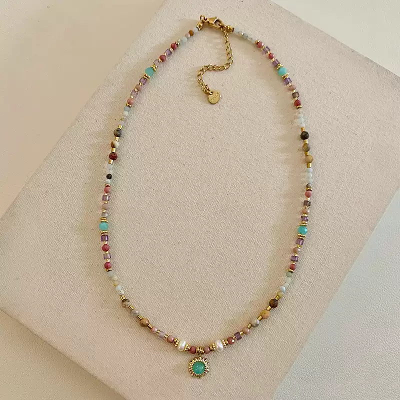 2025 Trendy Natural Stone & Pearl Necklace with Luxe Pendant for Women