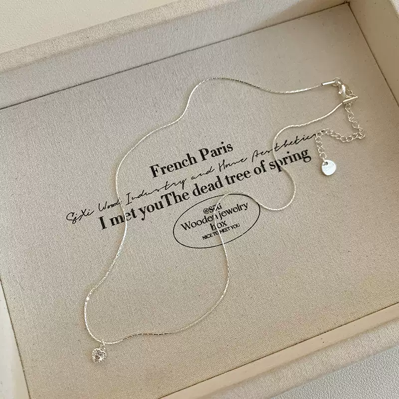 2025 New Arrival Silver Heart Pendant Necklace for Women, Elegant and Luxurious Collarbone Chain