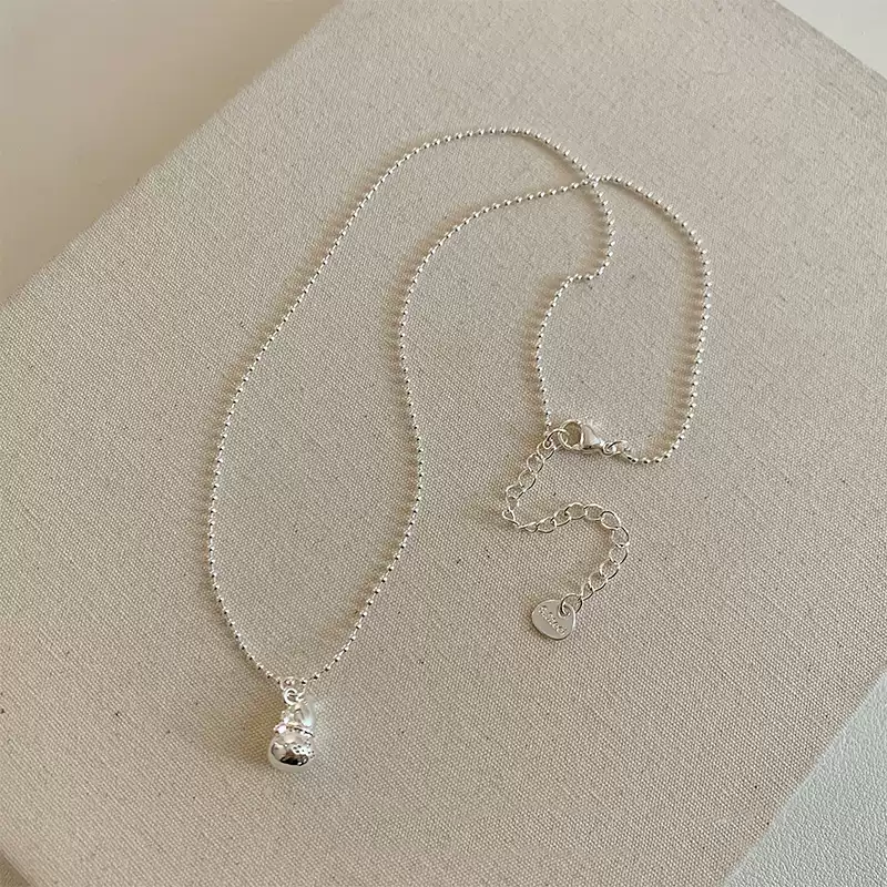 Elegant Silver Gourd Pendant Necklace for Women - 2025 New Arrival, Luxurious and Chic Collarbone Chain