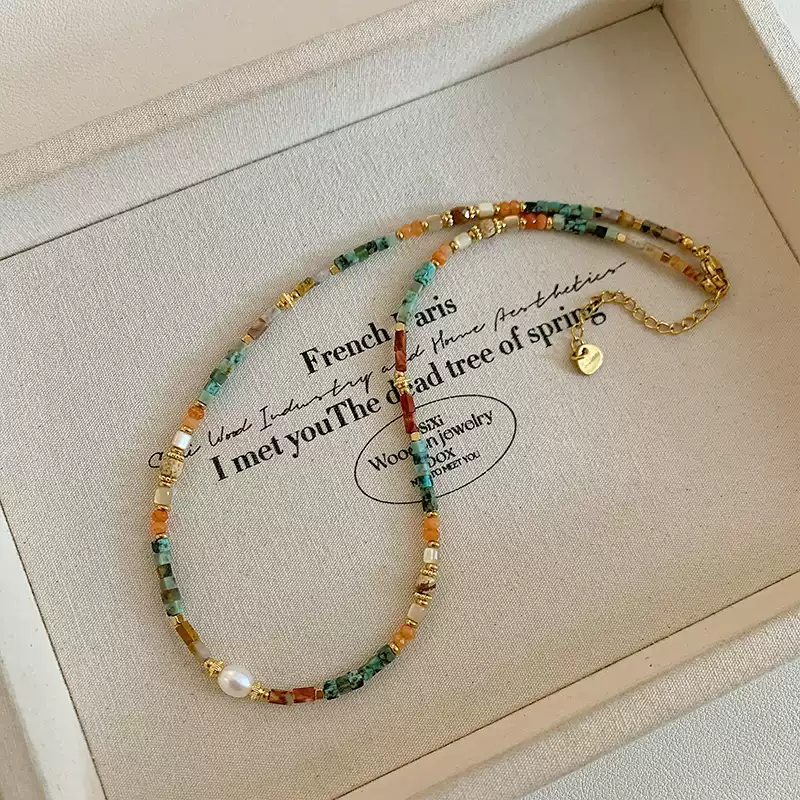 2025 Trendy Natural Stone & Pearl Choker Necklace for Women – Luxe Collar Chain