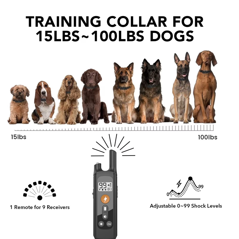 4 Modes Beep Vibration Shock Training Collar for Training Small Dog