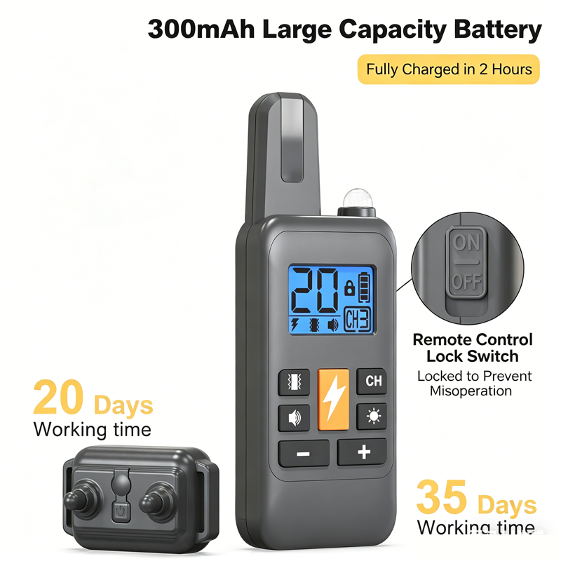 Dog Shock Collar with Remote, 3300FT Long Range Dog Training Collar, 3 Training Modes (Beep/Vibration/Shock), IP67 Waterproof Rechargeable E-Collar for Small Medium Large Dogs (8-120 LBS)